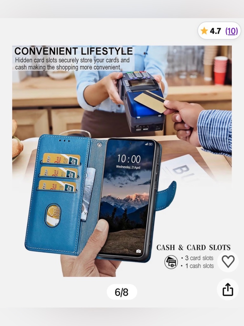 NWT~ iPhone 17 Pro Wallet Wristlet Case w/ RFID Protection~Teal - Picture 4 of 7
